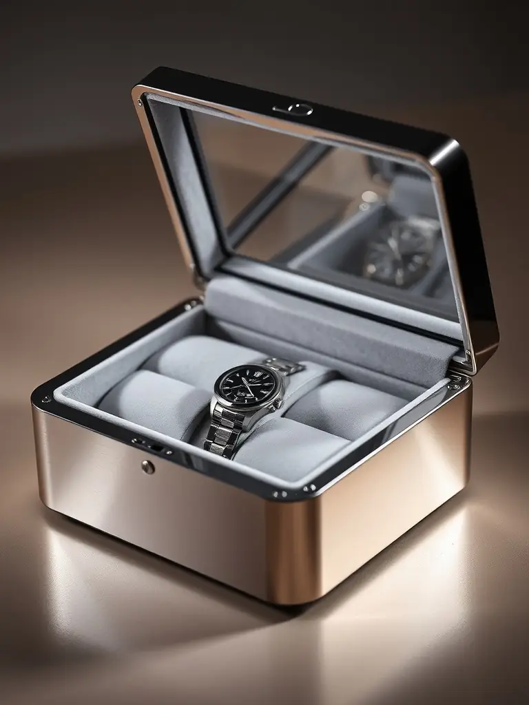 A display of various watch cases in different materials, shapes, and finishes, highlighting the options available for building a custom watch at Laois Watch Works.